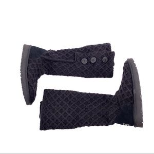 UGG Classic Lattice Cardy Black Boots Size 10